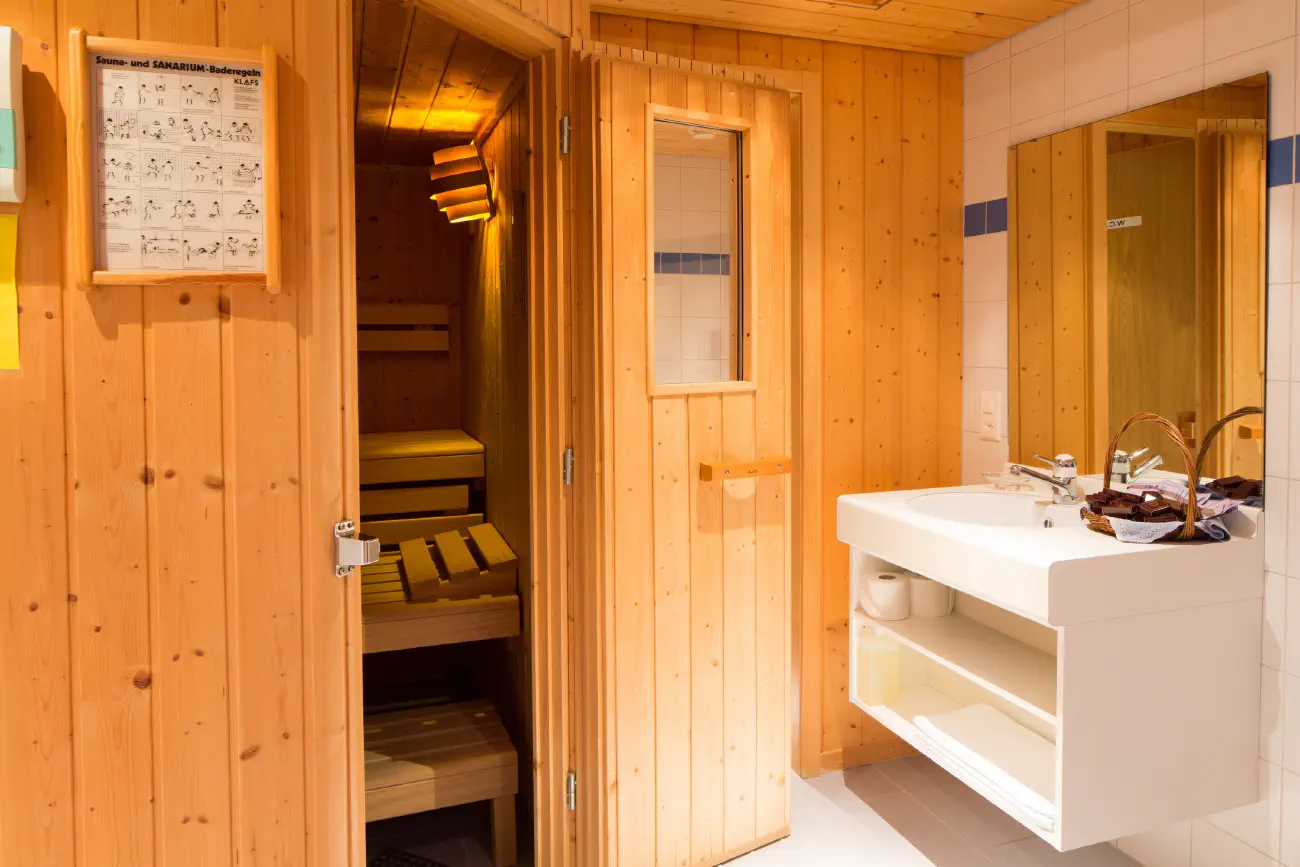 Vue de notre installation de sauna.